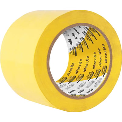 Fita adesiva para demarcação, 100 mm x 30 m, amarela