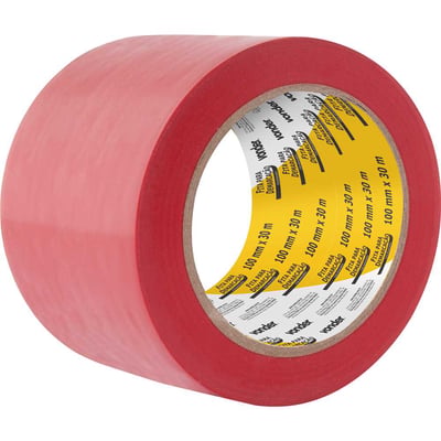 Fita adesiva para demarcação, 100 mm x 30 m, vermelha