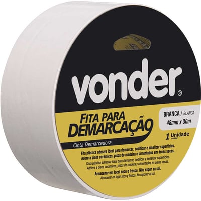 Fita adesiva para demarcação, 48 mm x 30 m branca