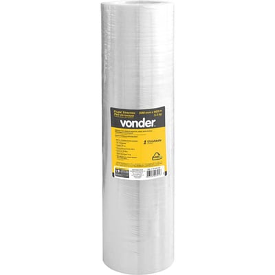 Filme stretch pré-estirado 420 mm x 905 m, 10 micra, rolo com aproximadamente 3,5 kg