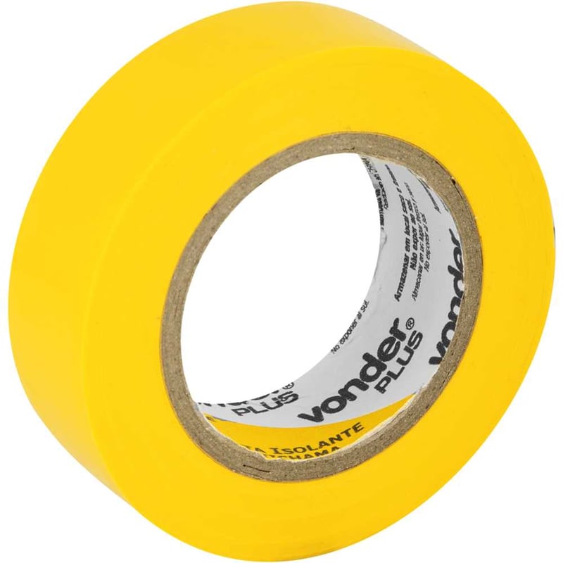 Fita isolante, 19 mm x 10 m, amarela, VONDER PLUS