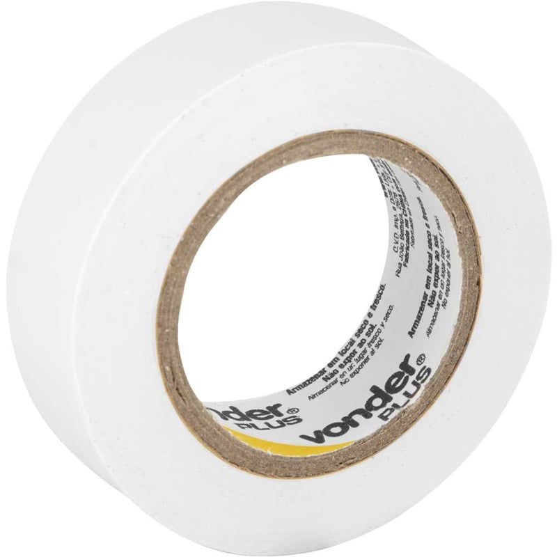 Fita isolante, 19 mm x 10 m, branca, VONDER PLUS