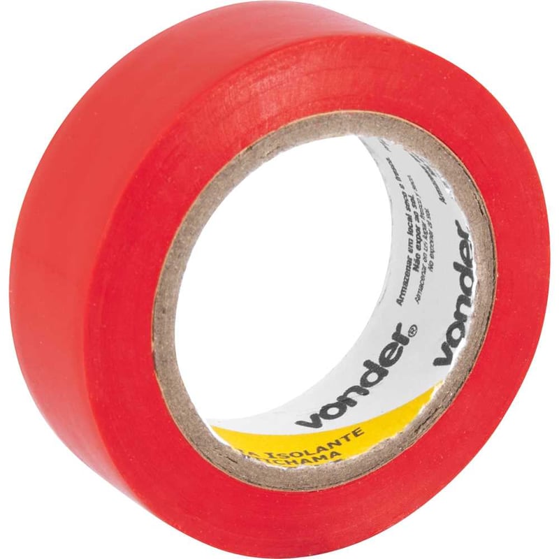Fita isolante, 19 mm x 10 m, vermelha