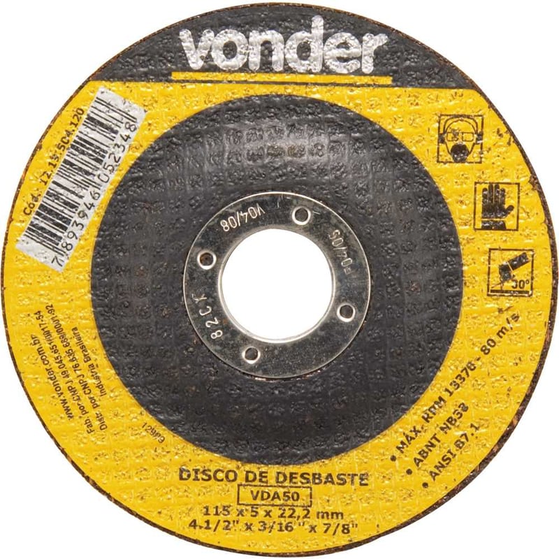 Disco de desbaste 115,0 mm x 5,0 mm x 22,23 mm