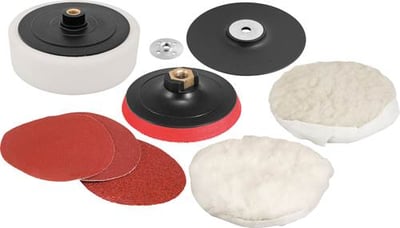 Jogo de discos para lixar e polir 7" e suporte com pluma (sistema fixa fácil), VONDER.