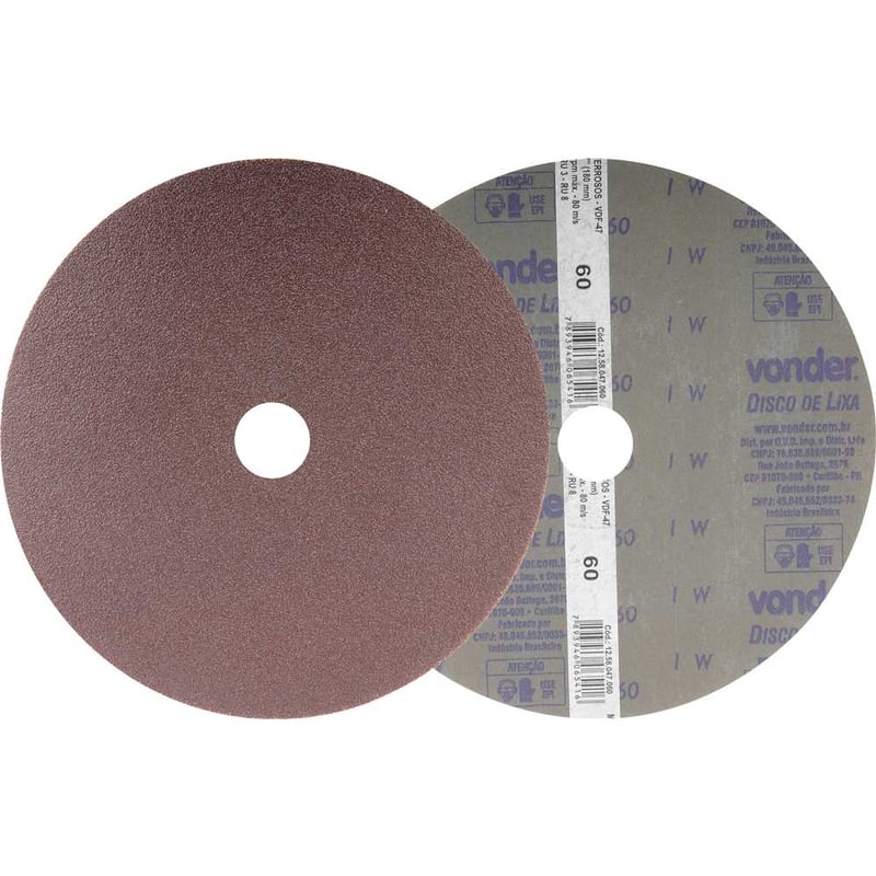 Disco de lixa costado em fibra, 7", grão 60
