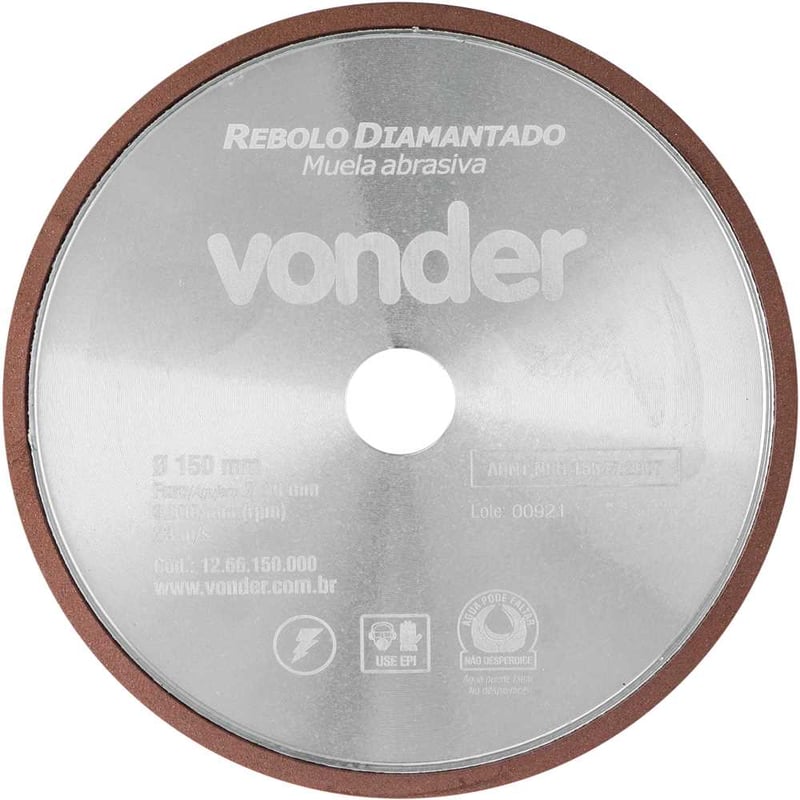 Rebolo diamantado para afiação de serras, 150 mm