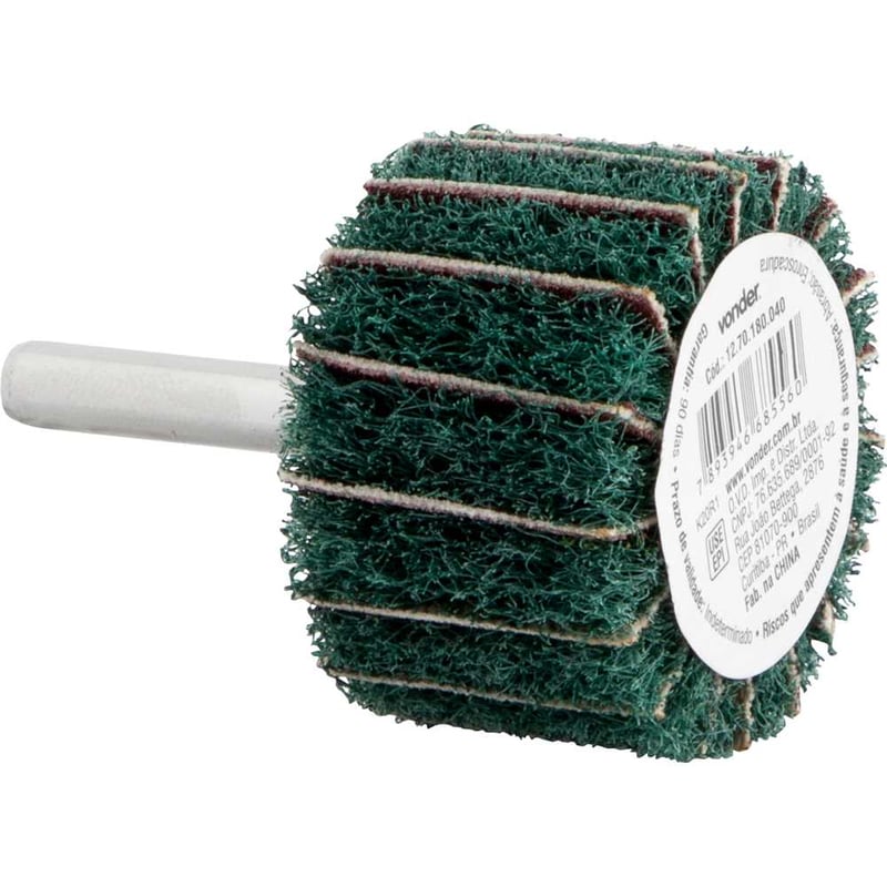 Roda com haste para remoção e acabamento, 40 mm x 25 mm, grão 180