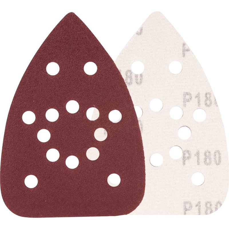 Lixa delta com costado em pluma, 140 mm x 140 mm x 93 mm, grão 180, embalagem com 10 peças