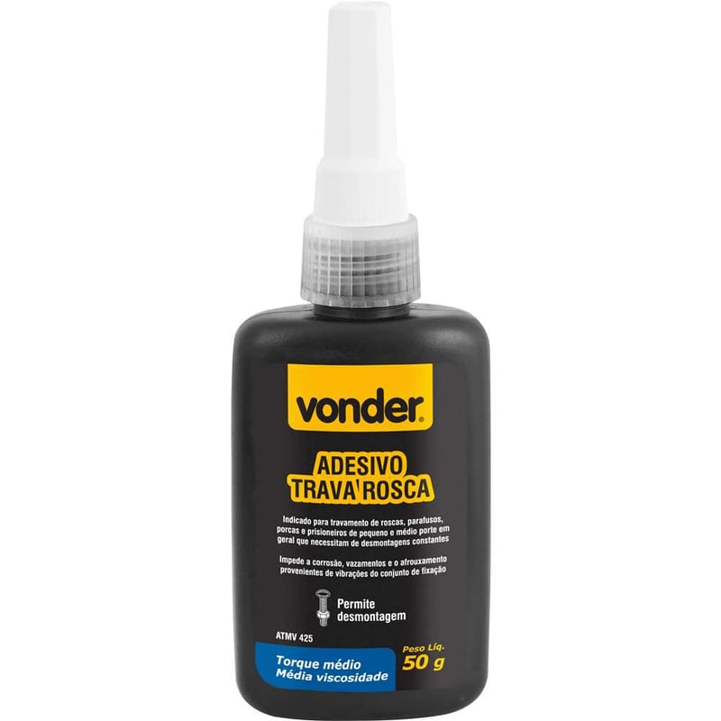 Adesivo trava rosca, médio torque, com 50 g