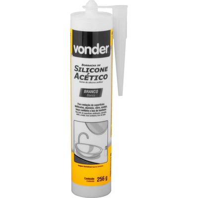Borracha de silicone acético, branco, 256 g