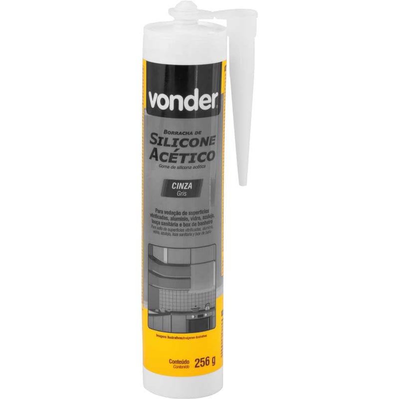 Borracha de silicone acético, cinza, 256 g