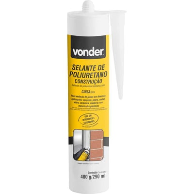 Selante de poliuretano Construção, PU36 cinza, 400 g/290 ml