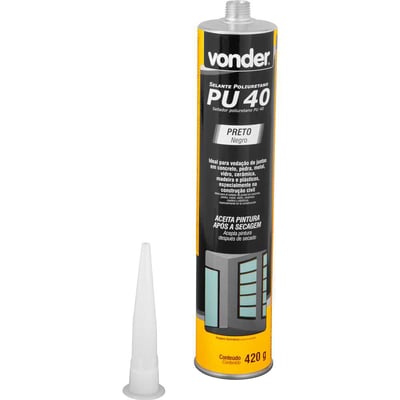 Selante de poliuretano, PU 40, preto, 420 g