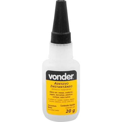 Adesivo instantâneo cianoacrilato, industrial, 20 g