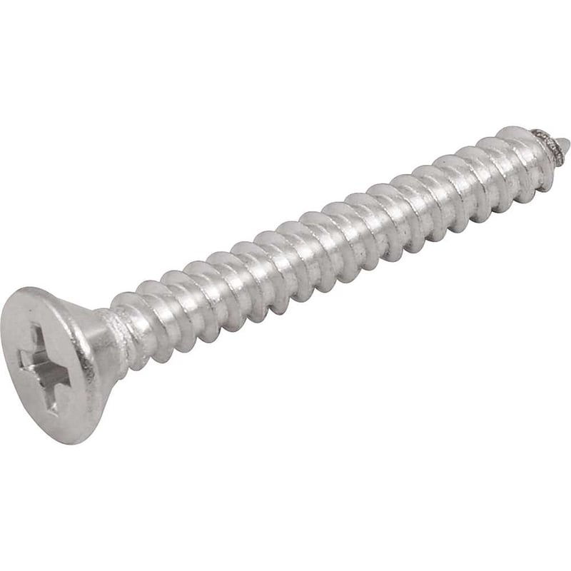 Parafuso autoatarraxante inox, 4,8 mm x 38,0 mm, cabeça chata, phillips
