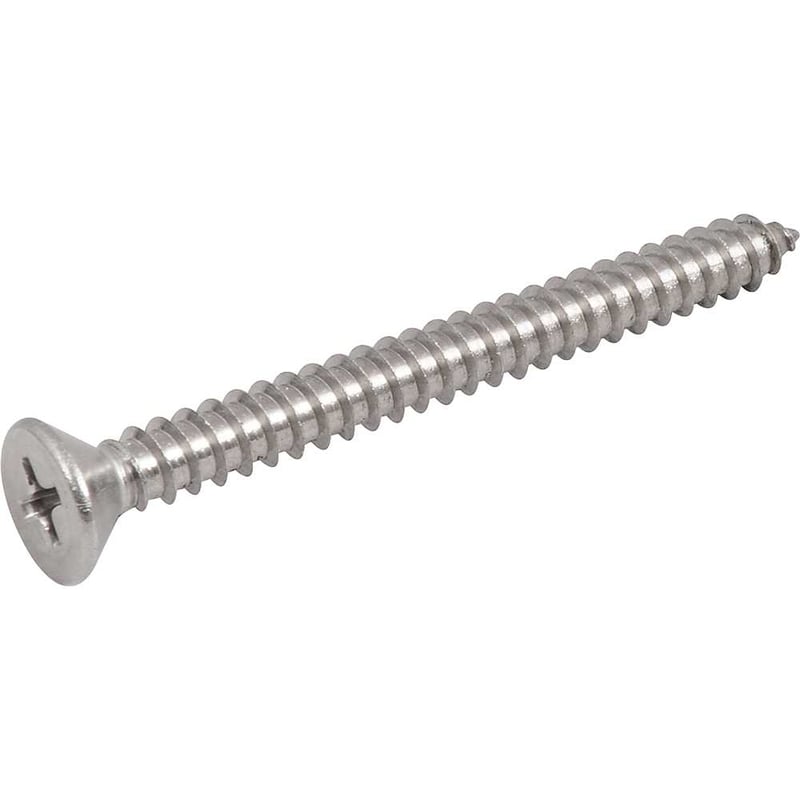 Parafuso autoatarraxante inox, 4,8 mm x 50,0 mm, cabeça chata, phillips