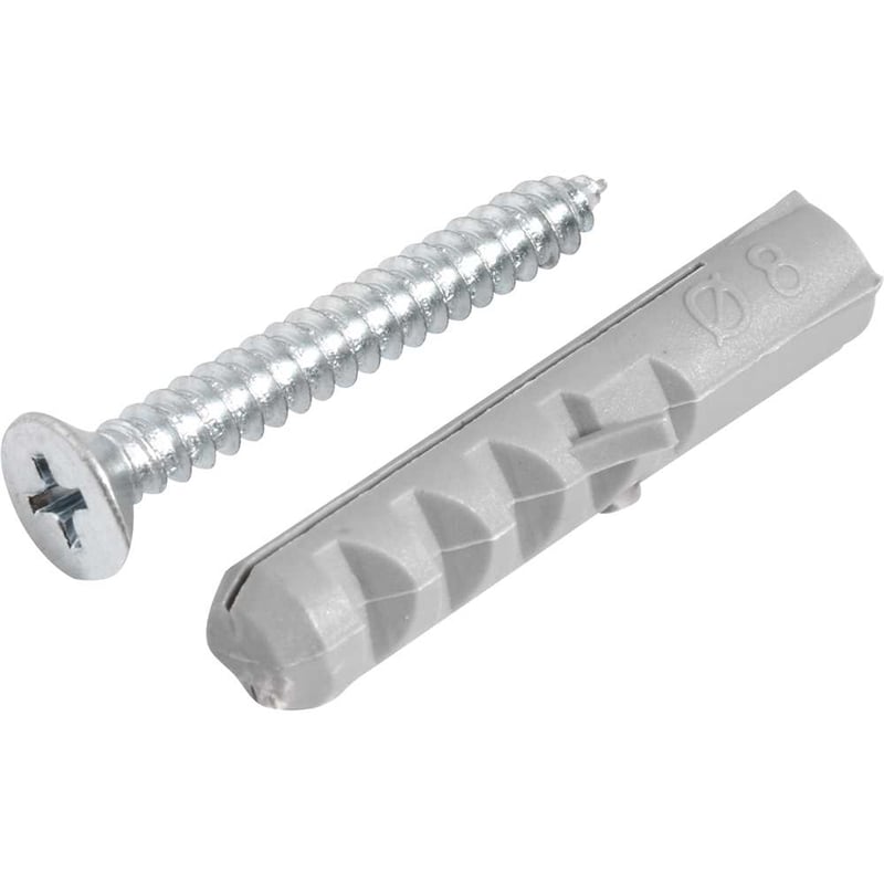 Parafuso autoatarraxante, 4,8 mm x 38,0 mm, cabeça chata, phillips, com bucha 8 mm