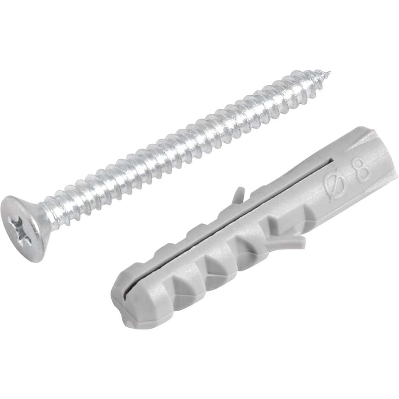 Parafuso autoatarraxante, 4,8 mm x 50,0 mm, cabeça chata, phillips, com bucha 8 mm