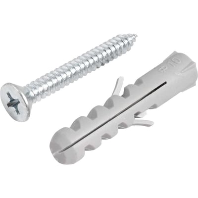 Parafuso autoatarraxante, 6,3 mm x 50,0 mm, cabeça chata, phillips, com bucha 10 mm