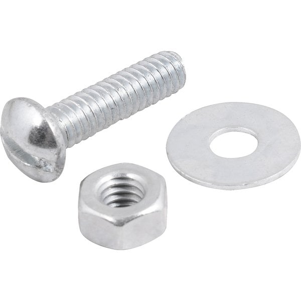 Parafuso máquina zincado cabeça redonda, 1/4" x 1.1/2", com porca e arruela lisa