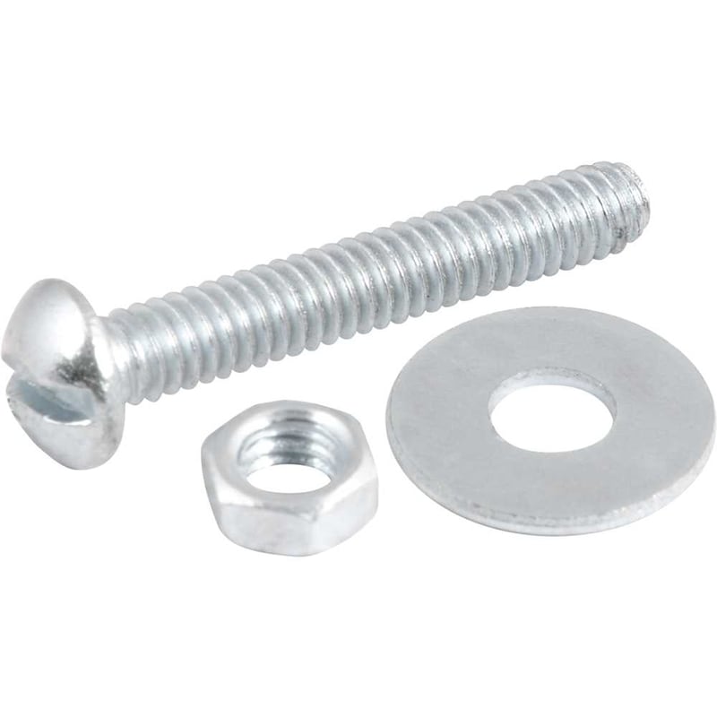 Parafuso máquina cabeça redonda, 5/32" x 1" BSW, com porca e arruela lisa