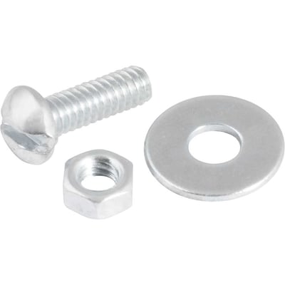 Parafuso máquina cabeça redonda, 5/32" x 1/2" BSW, com porca e arruela lisa