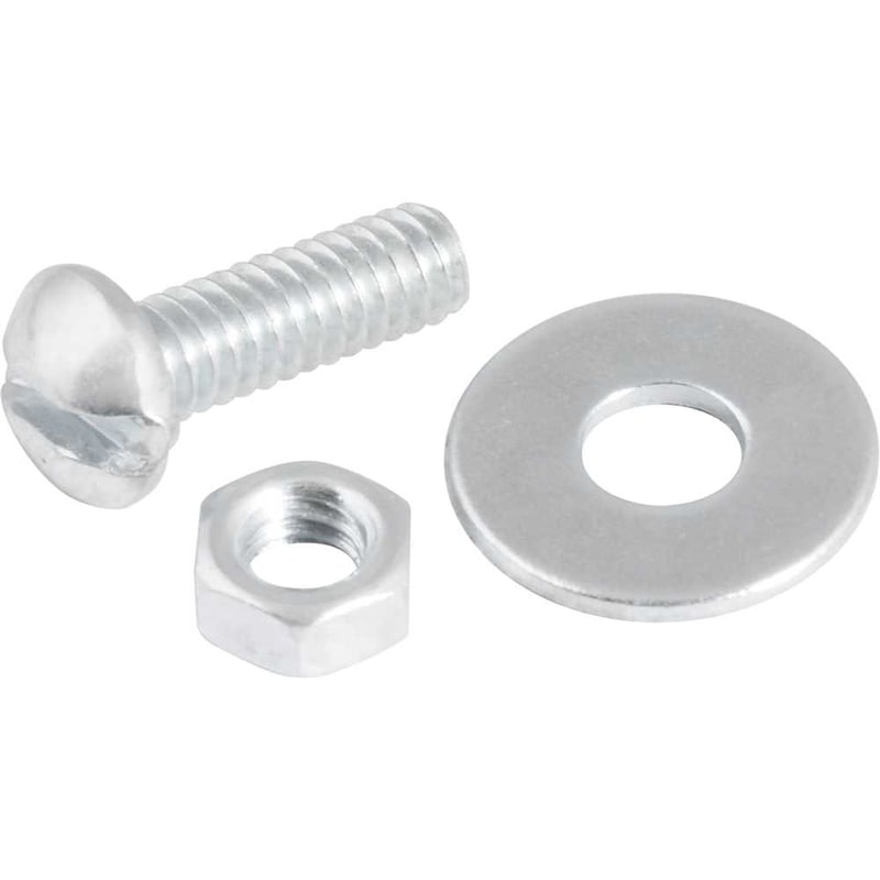 Parafuso máquina cabeça redonda, 5/32" x 1/2" BSW, com porca e arruela lisa