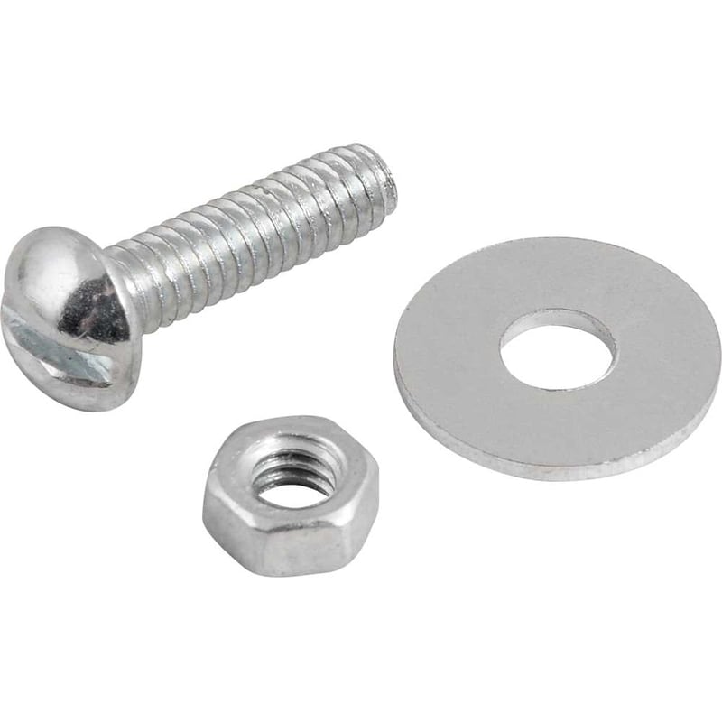 Parafuso máquina cabeça redonda, 5/32" x 5/8" BSW, com porca e arruela lisa
