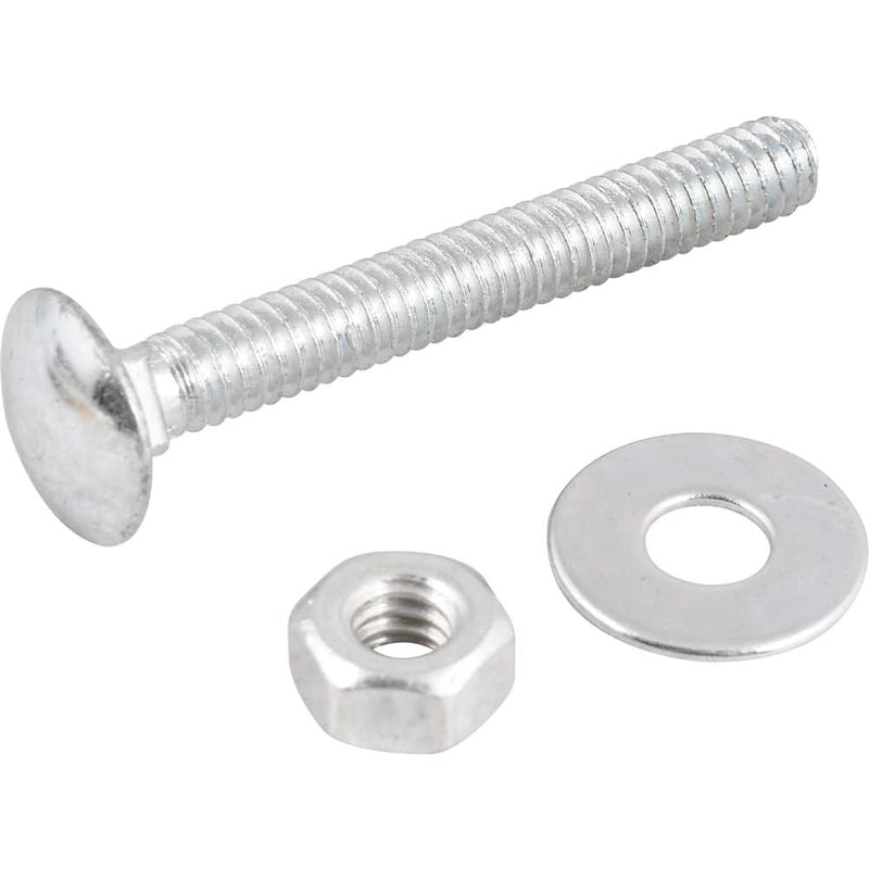 Parafuso francês zincado, 1/4" x 2", com porca e arruela, cartela com 5 conjuntos