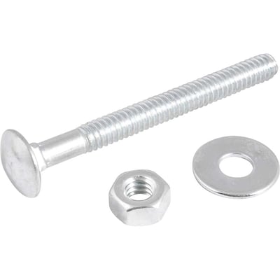 Parafuso francês zincado, 1/4" x 2.1/2", com porca e arruela, cartela com 4 conjuntos