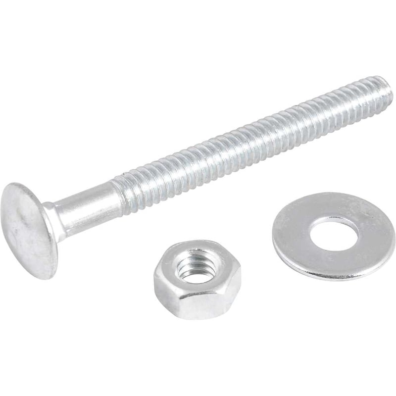 Parafuso francês zincado, 1/4" x 2.1/2", com porca e arruela, cartela com 4 conjuntos