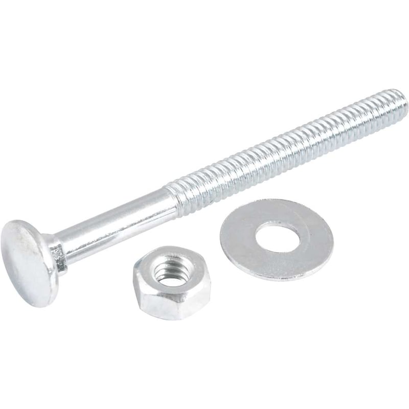 Parafuso francês zincado, 1/4" x 3", com porca e arruela, cartela com 4 conjuntos