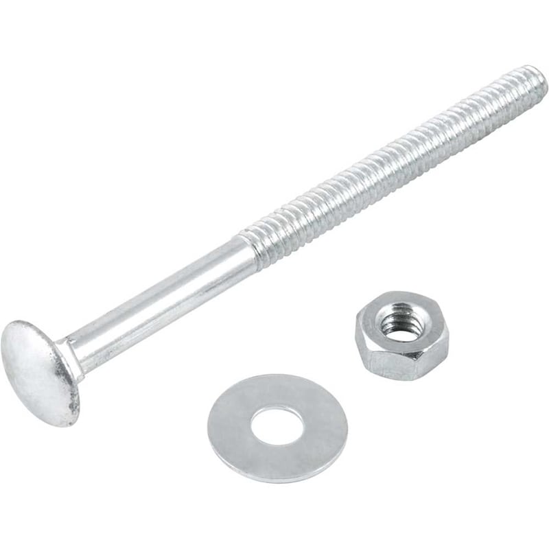 Parafuso francês zincado, 1/4" x 3.1/2", com porca e arruela, cartela com 4 conjuntos