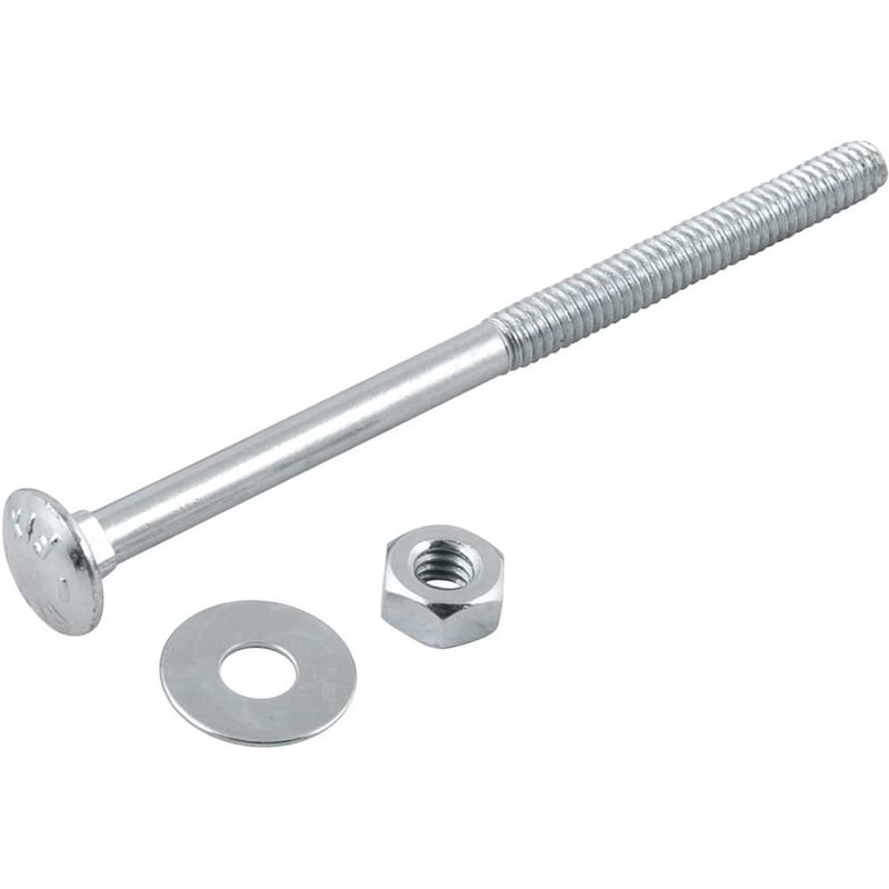 Parafuso francês zincado, 1/4" x 4", com porca e arruela, cartela com 4 conjuntos