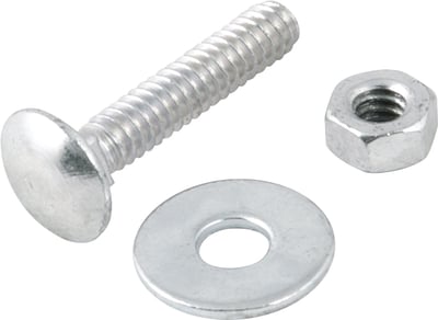 Parafuso francês zincado, 3/16" x 1", com porca e arruela, cartela com 4 conjuntos