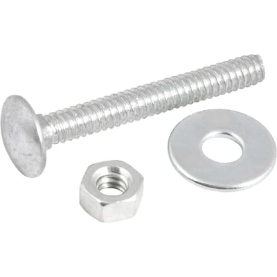 Parafuso francês zincado, 3/16" x 1.1/2", com porca e arruela, cartela com 4 conjuntos