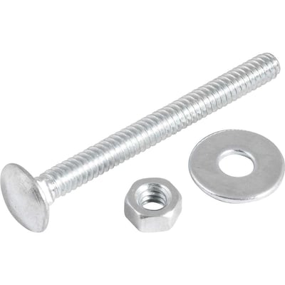 Parafuso francês zincado, 3/16" x 2", com porca e arruela, cartela com 4 conjuntos