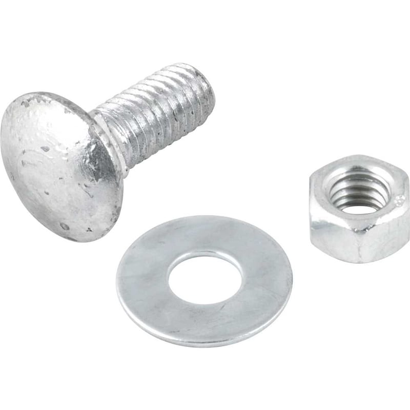 Parafuso francês zincado, 3/8" x 1", com porca e arruela, cartela com 2 conjuntos