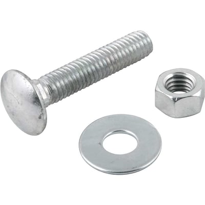 Parafuso francês zincado, 3/8" x 2", com porca e arruela, cartela com 2 conjuntos