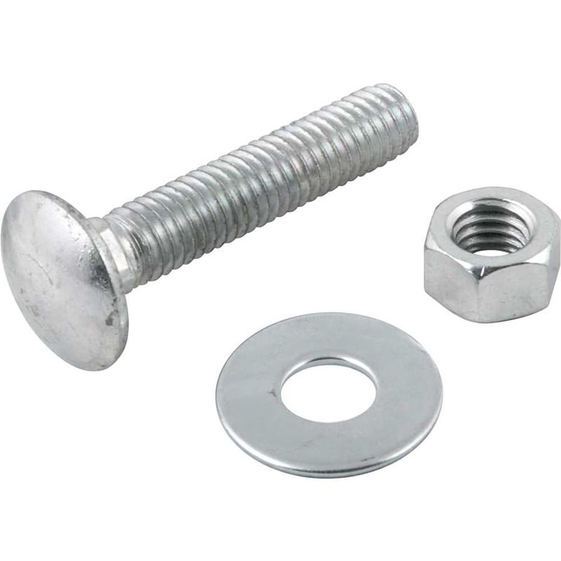 Parafuso francês zincado, 3/8" x 2", com porca e arruela, cartela com 2 conjuntos