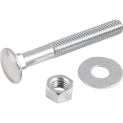 Parafuso francês zincado, 3/8" x 3", com porca e arruela, cartela com 2 conjuntos