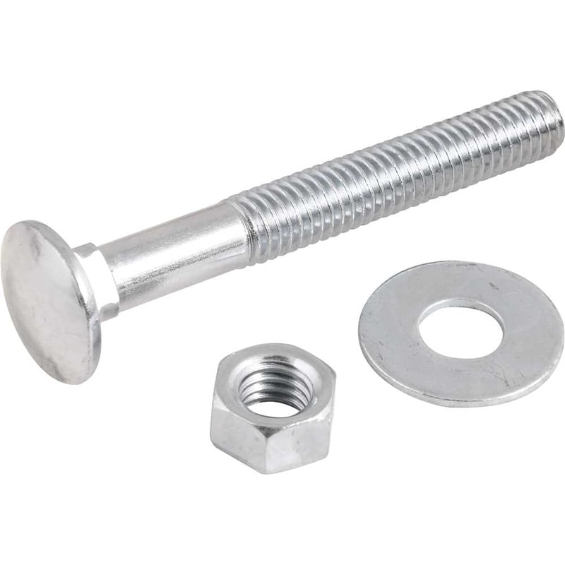 Parafuso francês zincado, 3/8" x 3", com porca e arruela, cartela com 2 conjuntos