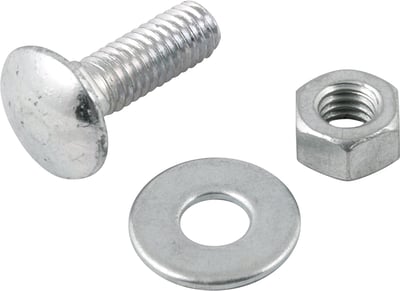 Parafuso francês zincado, 5/16" x 1", com porca e arruela, cartela com 4 conjuntos