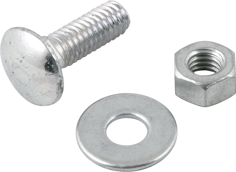 Parafuso francês zincado, 5/16" x 1", com porca e arruela, cartela com 4 conjuntos