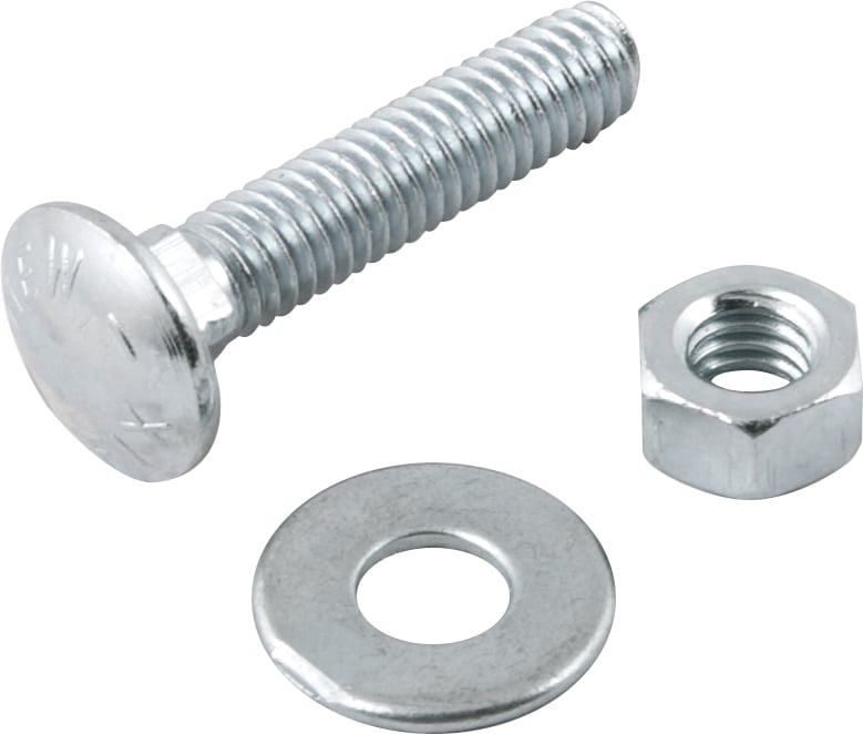 Parafuso francês zincado, 5/16" x 1.1/2", com porca e arruela, cartela com 2 conjuntos
