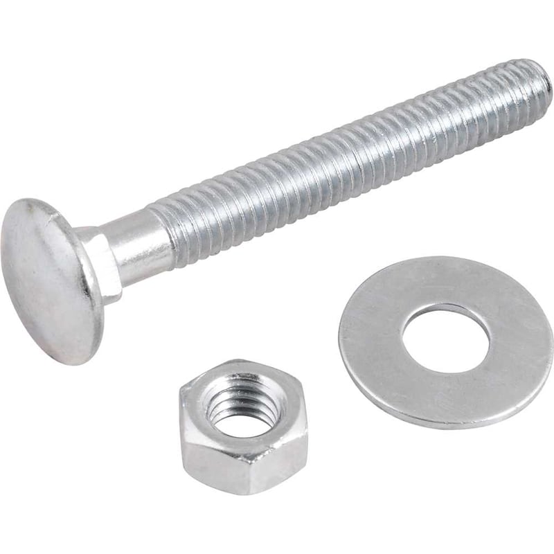 Parafuso francês zincado, 5/16" x 2.1/2", com porca e arruela, cartela com 2 conjuntos