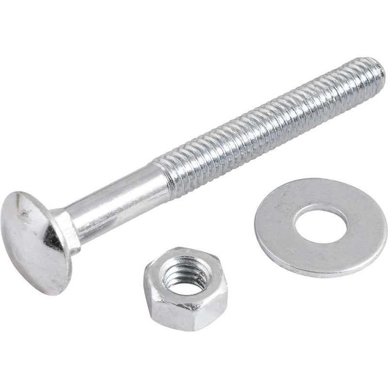 Parafuso francês zincado, 5/16" x 3", com porca e arruela, cartela com 2 conjuntos