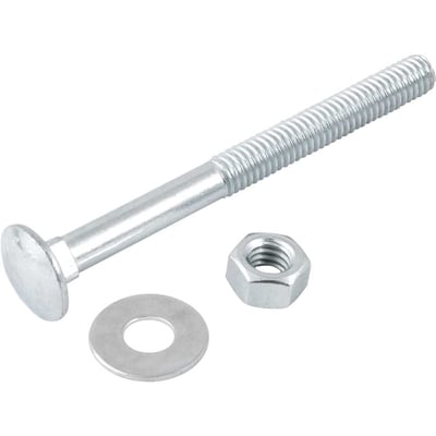 Parafuso francês zincado, 5/16" x 3.1/2", com porca e arruela, cartela com 2 conjuntos