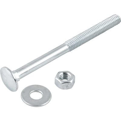Parafuso francês zincado, 5/16" x 4", com porca e arruela, cartela com 2 conjuntos